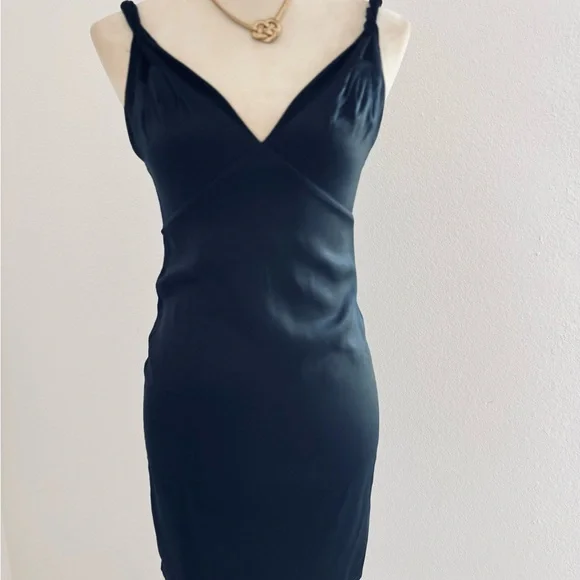 RtA Cali Slip Mini Dress 100% Silk Black Elegant Black Mini Dress Size 0
